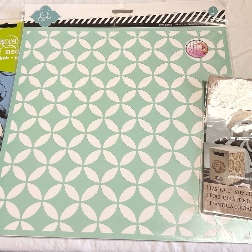 3 New Stencils Heidi Swapp , Rose Design , Tree Stencils